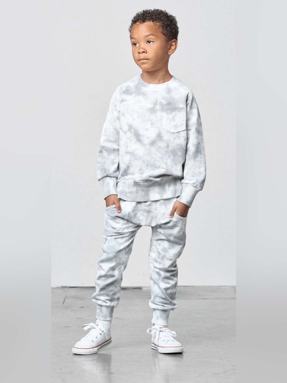 NWT Little Bipsy Boy’s Gray Tie Dye Cotton-Blend Joggers 4-5T